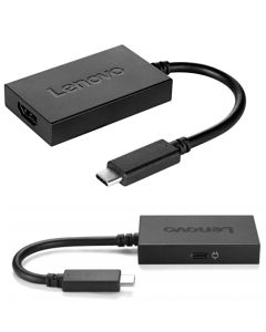 Adaptador Lenovo USB-C a HDMI Plus con entrada USB-C adicional que permite la carga al mismo tiempo