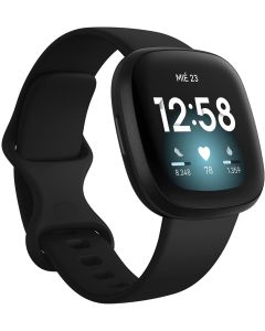 Fitbit Versa 3 Smartwatch salud y forma física: GPS integrado Nivel recuperación diario 6 días batería Embalaje Abierto