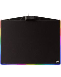 Alfombrilla raton Corsair MM800 luz RGB y puerto USB 15 zonas RGB superficie paño Tamaño Medio Embalaje Abierto