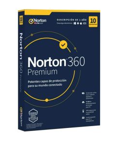 Norton 360  Premium 1 año 10 dispositivos 75GB nube Windows Mac Android iOS