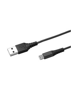 Cable Apple Lightning USB a Lightning 1m MFI de Nylon negro soporta 2.4A alta velocidad Caja Abierta