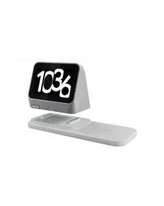 reloj Lenovo Smart Clock 2 cargador inalambrico Google Assistant WiFi Bluetooth Gris + Base de carga